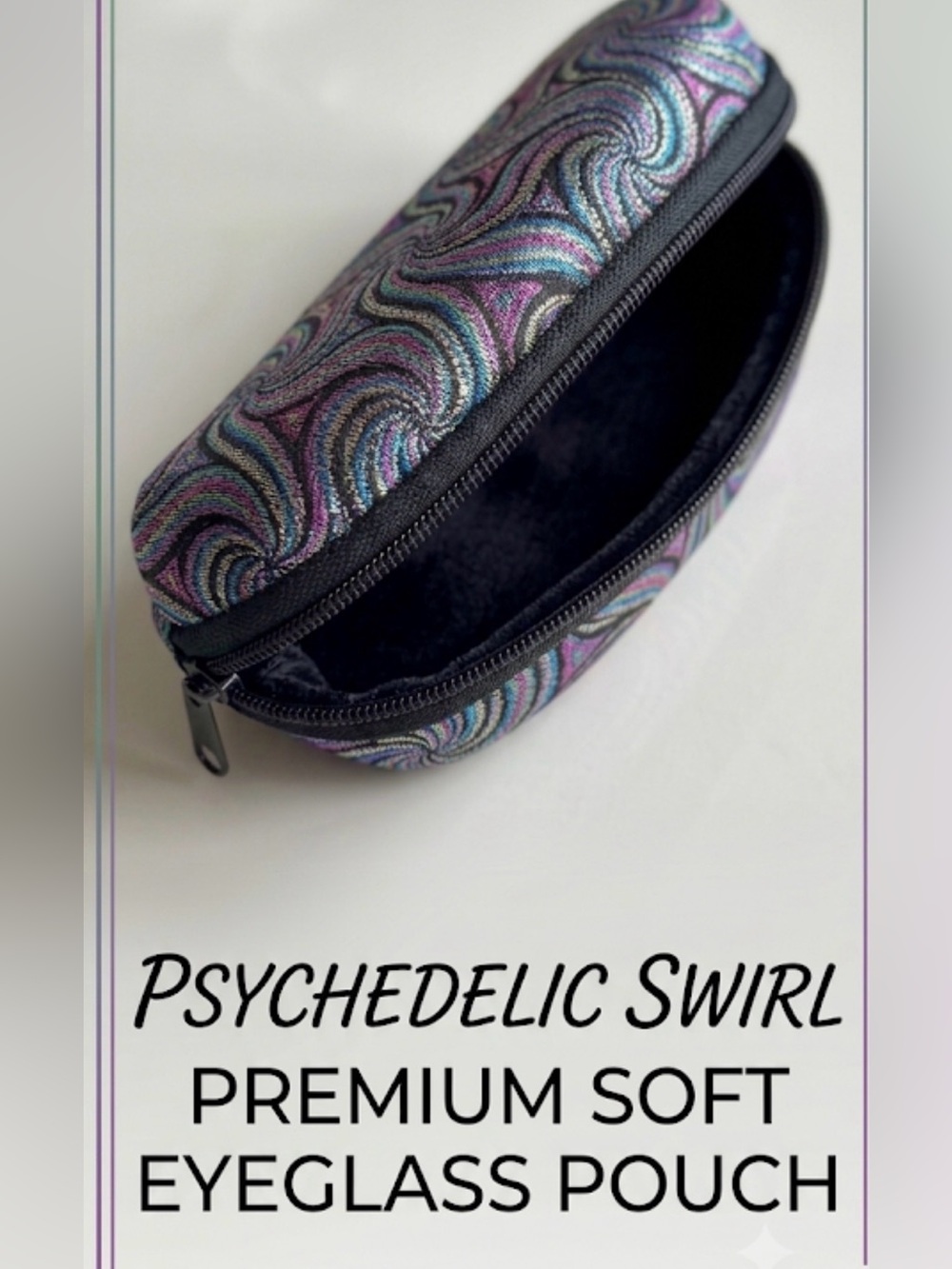 Vintage Psychedelic Swirl Soft Cushioned Eyeglass Case | Zippered Glasses Pouch